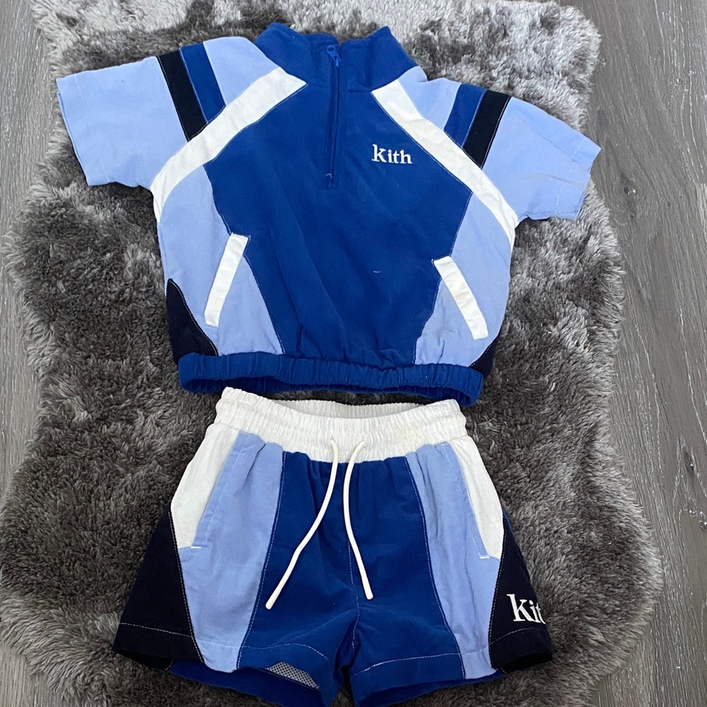 Kith Kids' Blue and White Athletic Set